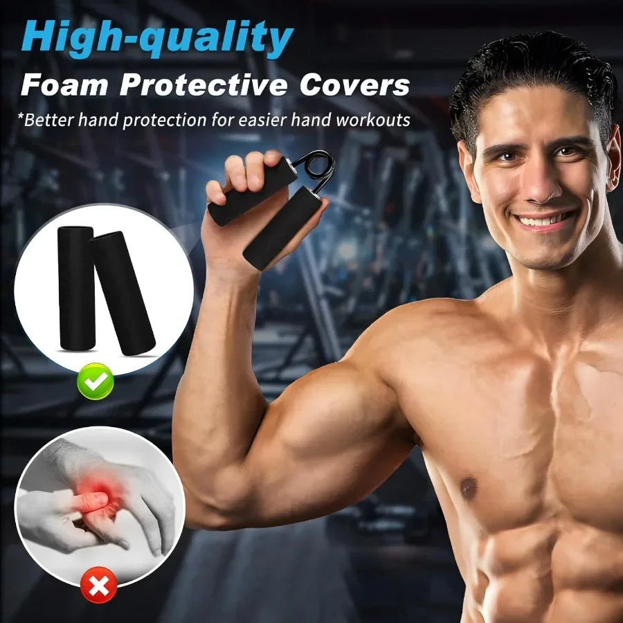 Grip Strength Trainer 4 Pack,50Lb-200Lb Hand Exerciser Gripper Forearm Finger Strengthener Non-Slip Suitable for Hand Rehabilitation Finger Strength Training, Muscle Building, Home Gym