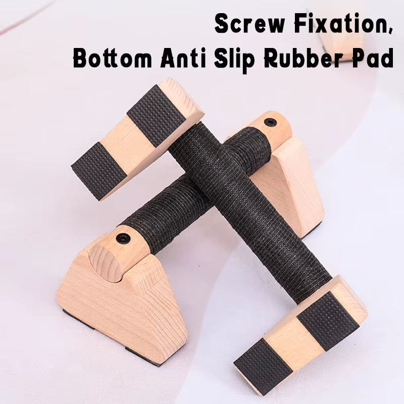 Solid Wood Push up Bar Pull up Stand Handles Parallettes Handles for Gym Training Bodyweight Exercise Calisthenics Equipment
