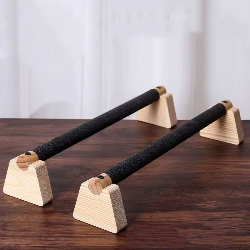 Solid Wood Push up Bar Pull up Stand Handles Parallettes Handles for Gym Training Bodyweight Exercise Calisthenics Equipment